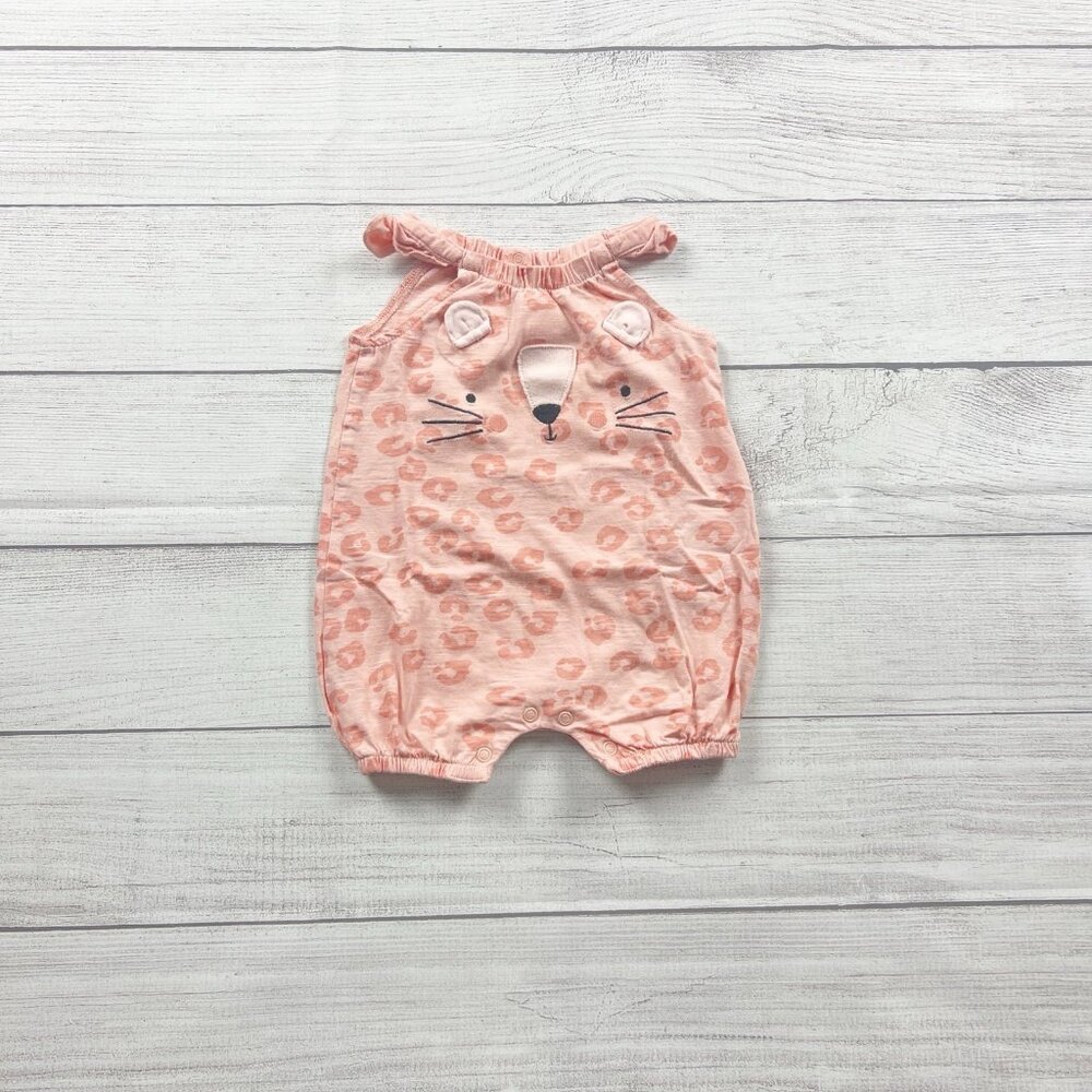 Next Baby Girl Pink Leopard Cheetah Print Romper 3-6 Months